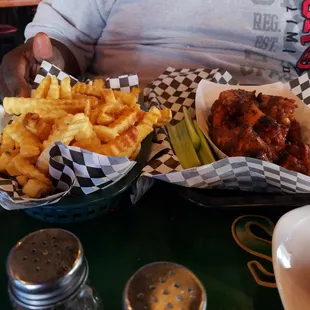 Char wings and fries!