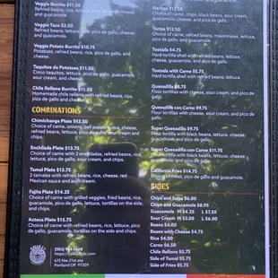 Menu back