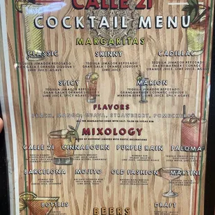 cocktail menu
