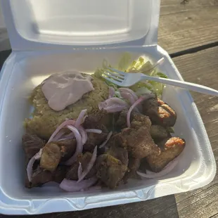 Mofongo con carne frita