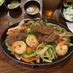 Steak Fajitas Shrimp Fajitas