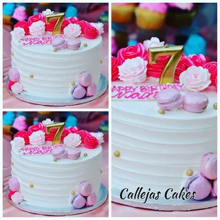 a collage of photos of a birthday cake