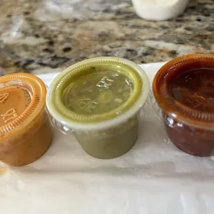 That red sauce is super spicy!  Beware!