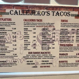 sushi and sashimi, menu