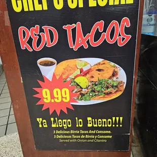 Chef's Special Red Tacos
