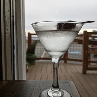 a martini on a table