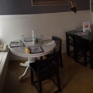 a table and chairs