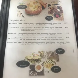 Great menu selection and food presentation