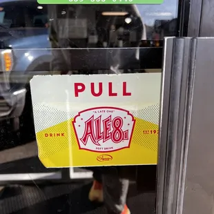 Evan had a sign on the door telling you they service KY famous Ale 8 pop!