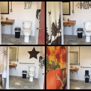 This is the NEW bath house. Coded locks and deadbolt for privacy. Very clean.