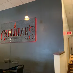 a sign for callihan's