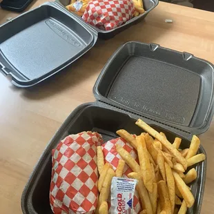 Chicken club Poboy and hamburger combos