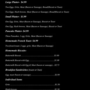 Breakfast Menu
