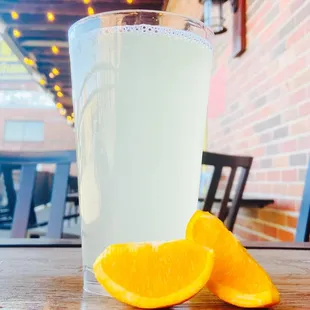 a glass of orange juice