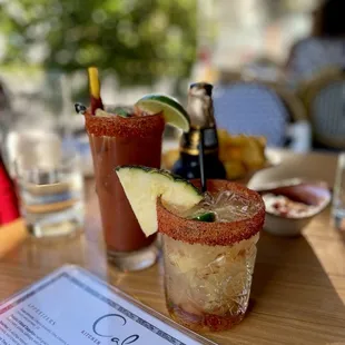 Grilled pineapple and chile margarita and Michelada
