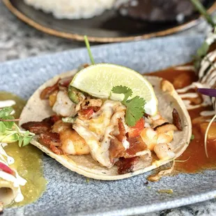 Shrimp &amp; Bacon Taco (Seafood Trio).