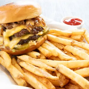 a plate of french fries