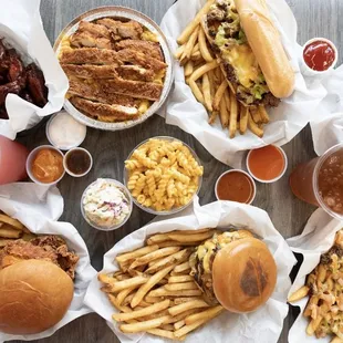 chicken wings and fried chicken, food