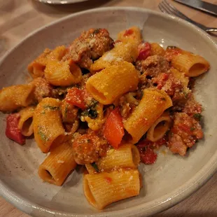 Rigatoni with sausage