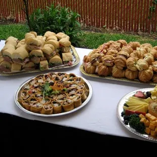 Sandwich Display at an outdoor home wedding