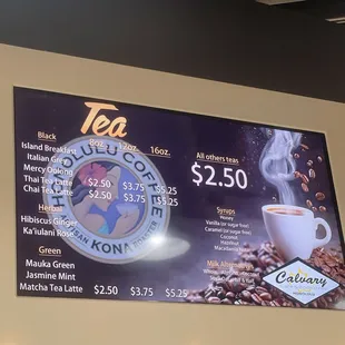 Tea Menu