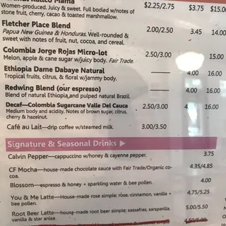Specialty Drinks