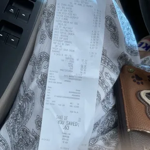 a calculator and receipt