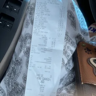 a calculator and receipt