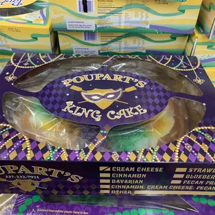 Yummy king cakes from a Lafayette bakery sold here in BR!