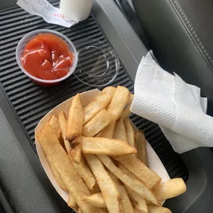 french fries and ketchup