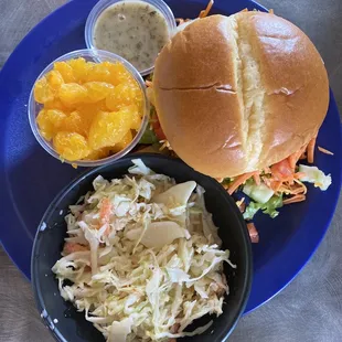 Native Cole Slaw**  Veggie Sandwich  Mandarin Oranges