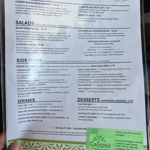 menu