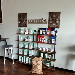 a variety of coffee products