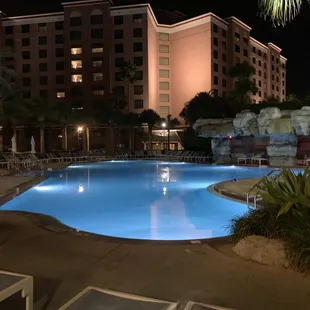 Pool area night