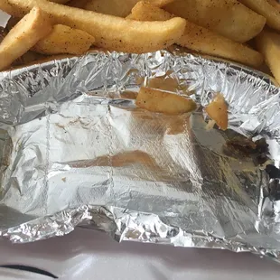 french fries in foil