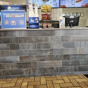 the counter and menus