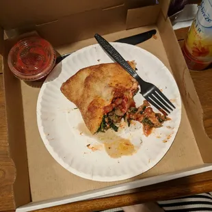 My calzone with the bug in it