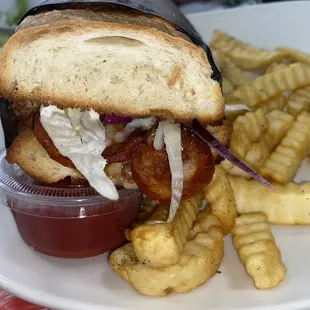 chicken wings and fried chicken, food