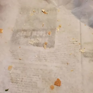 A sign of a good toasty bread is the crumbs.
