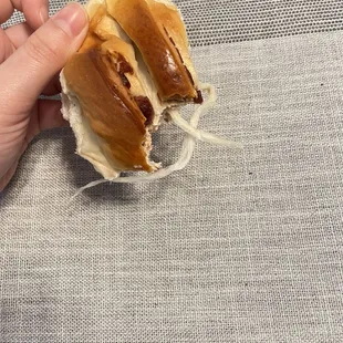 a person eating a sandwich