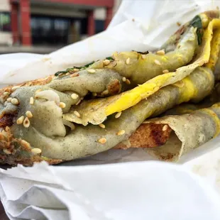 Jian Bing, Chinese crepe. Delicious.