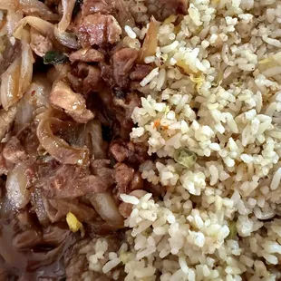 Lemongrass chicken with fried rice (lunch special).