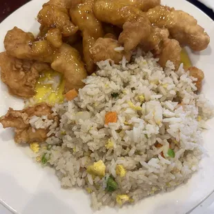 Lemon chicken with fried rice