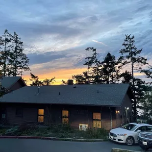 Camano Beach Cafe during sunset