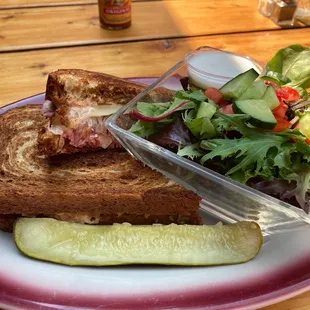 Reuben sandwich with side salad