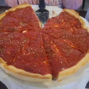 Stuffed Da meat deep dish pizza