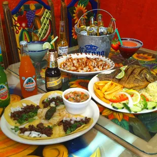 a table full of food