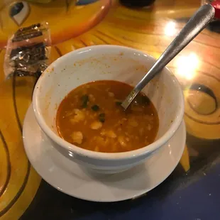 Soup Bombay with some tabasco