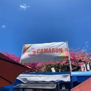a sign for camaron