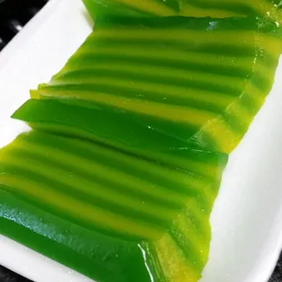 a green and yellow dessert